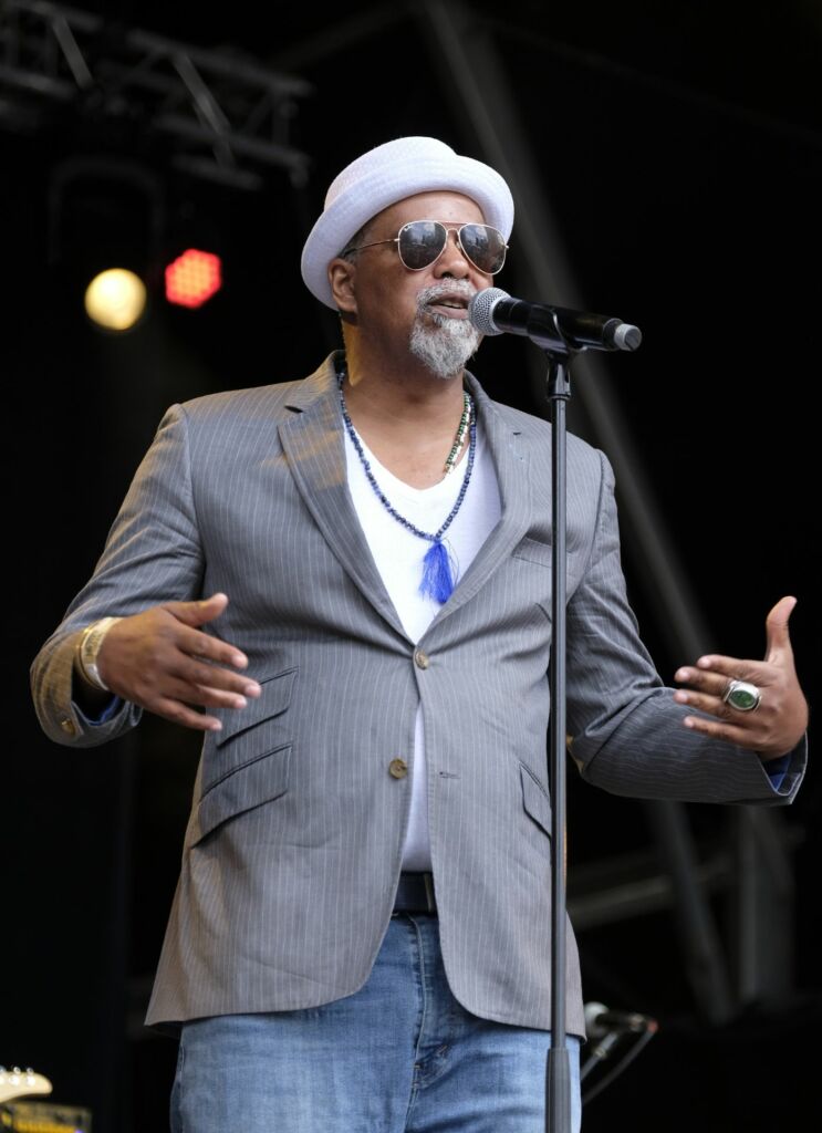Chanteur du groupe Black Lives pendant leur concert au festival de Jazz de La Défense